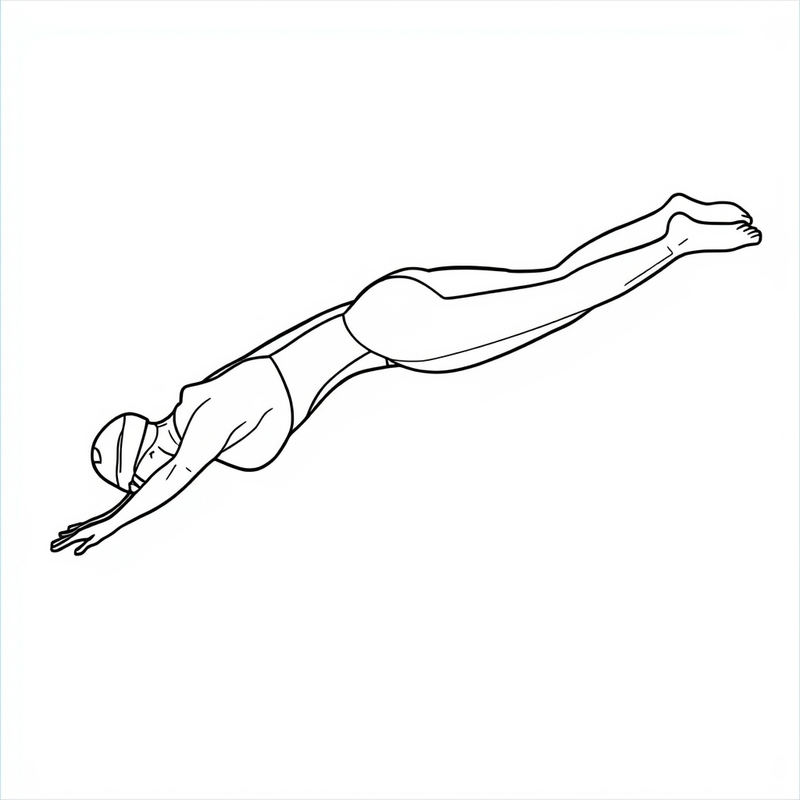 Swimmer 3 - free printable coloring page