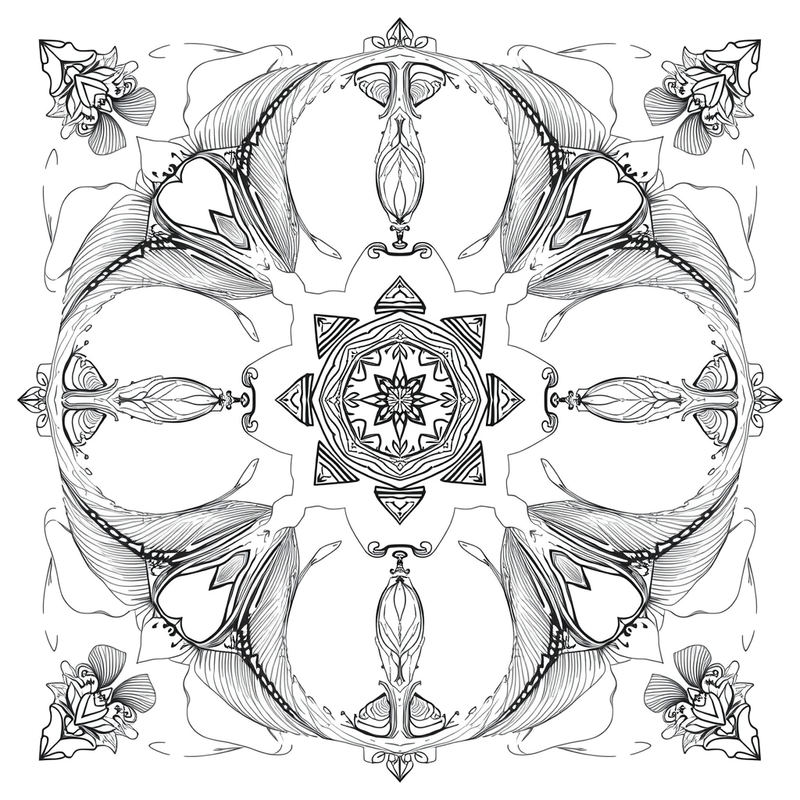 Symmetric 4 - free printable coloring page