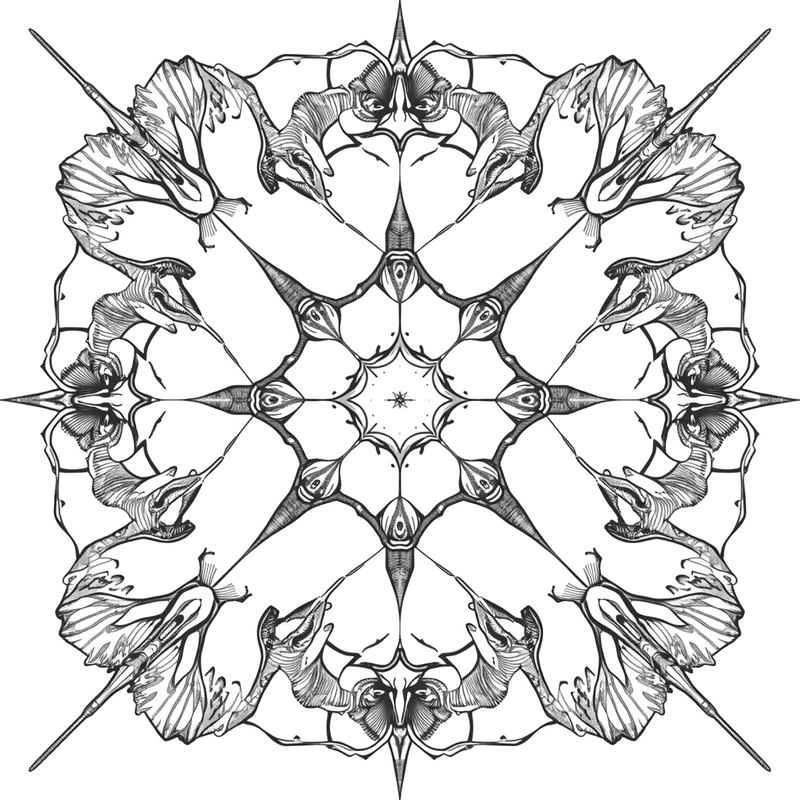 Symmetric 1 - free printable coloring page
