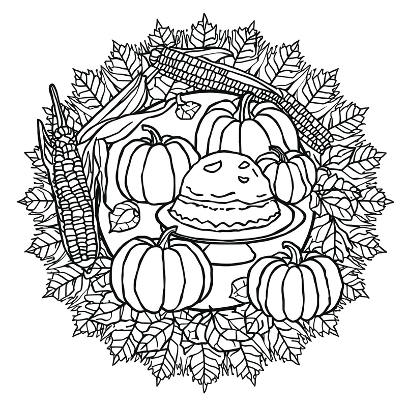 Thanksgiving 2 - free printable coloring page