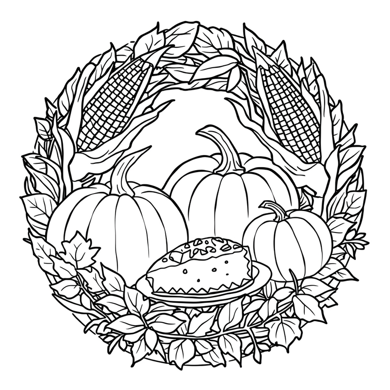 Thanksgiving 3 - free printable coloring page