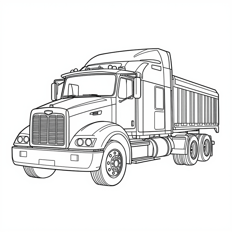 Truck 2 - free printable coloring page