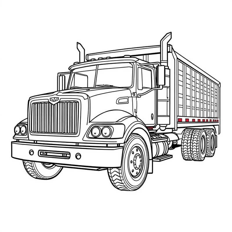 Truck 3 - free printable coloring page