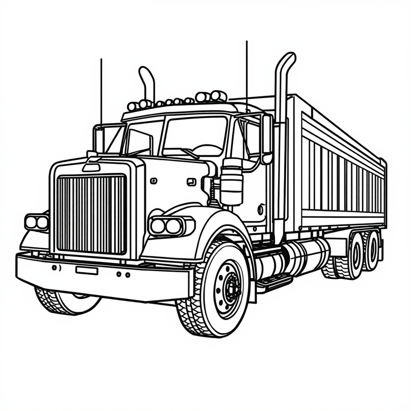 Truck 1 - free printable coloring page
