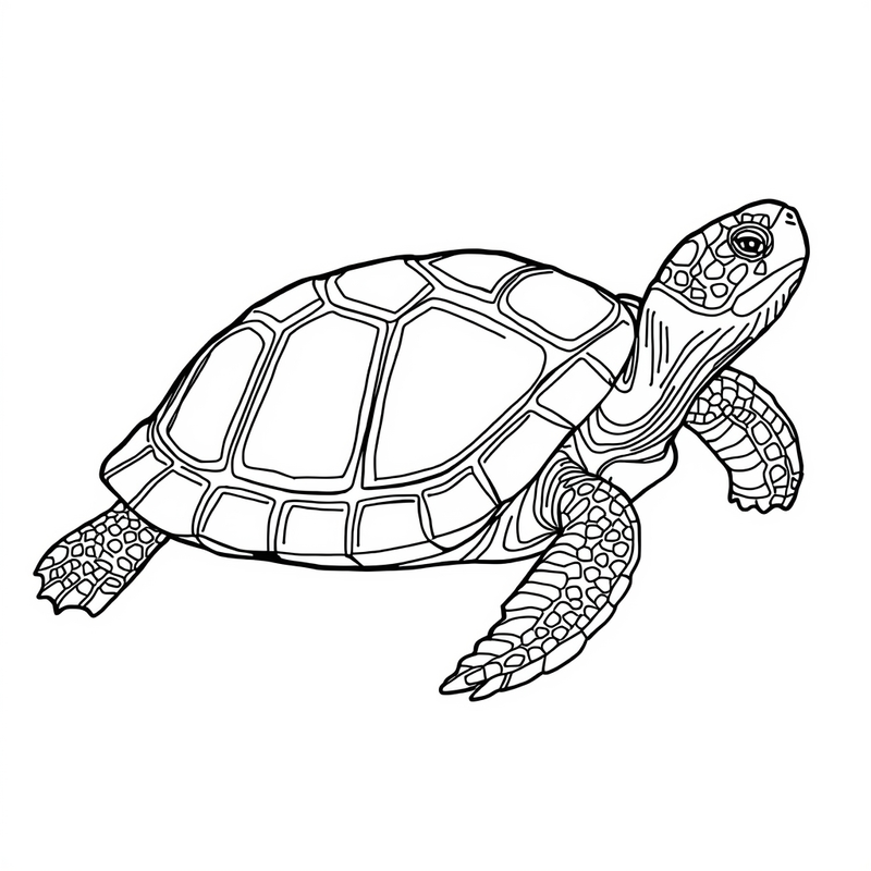 Turtle 4 - free printable coloring page
