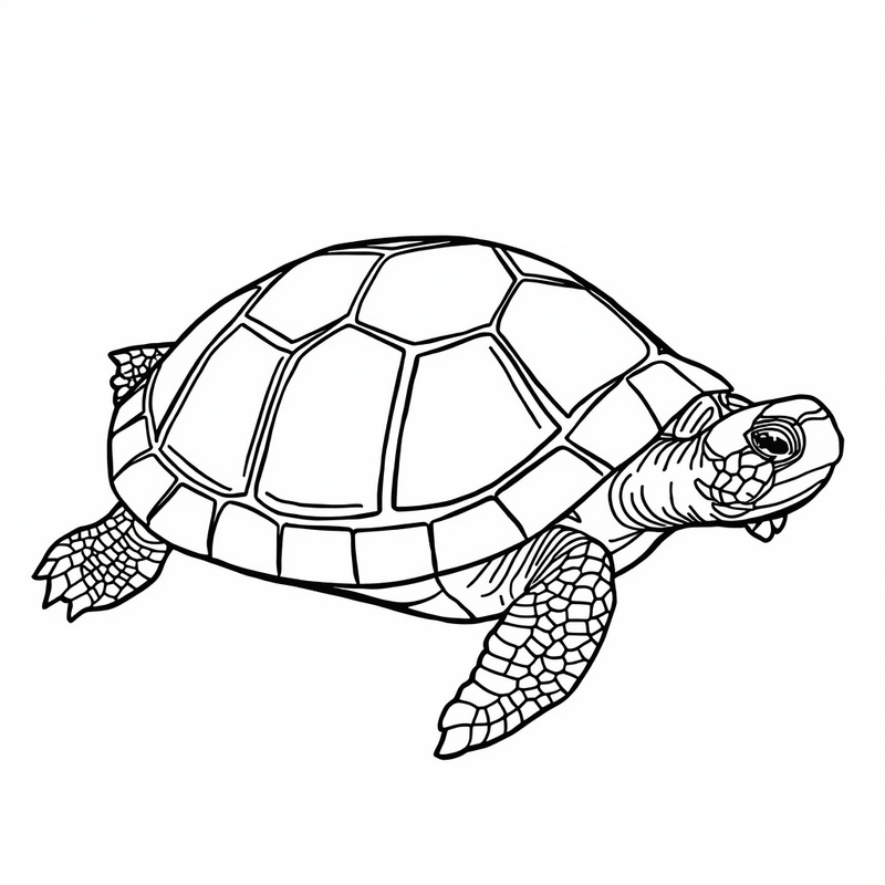 Turtle 1 - free printable coloring page