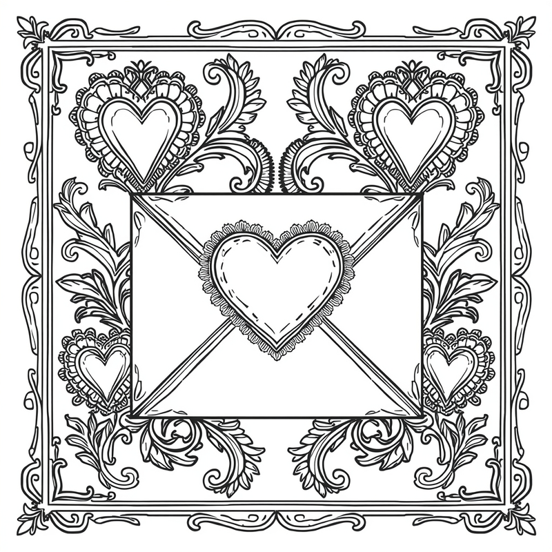 Valentine 10 - free printable coloring page