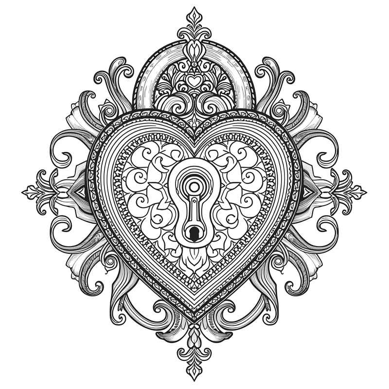 Valentine 14 - free printable coloring page