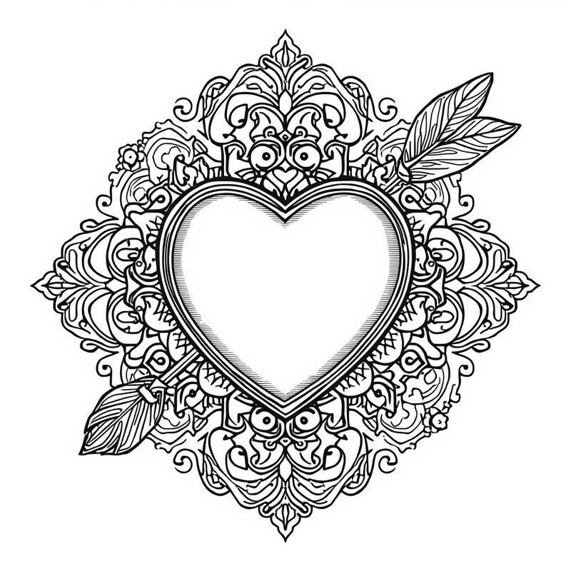 Valentine 19 - free printable coloring page
