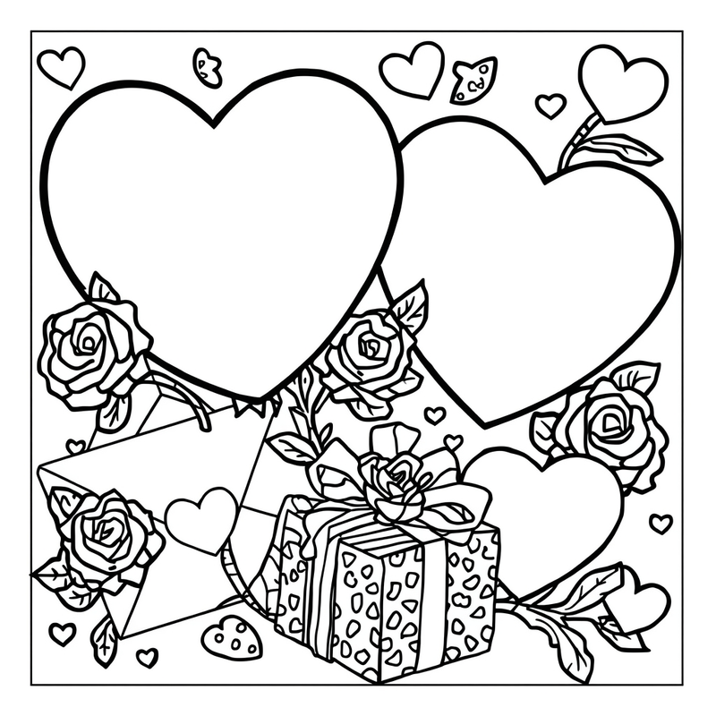 Valentine 2 - free printable coloring page