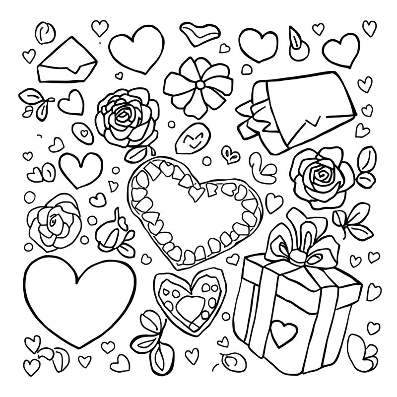 Valentine 3 - free printable coloring page
