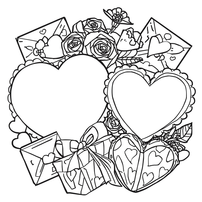 Valentine 4 - free printable coloring page