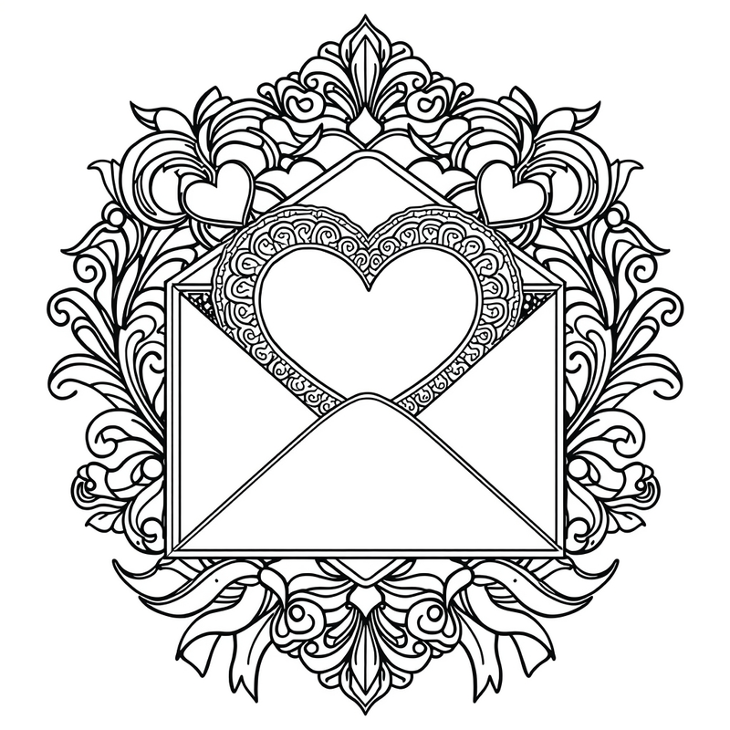 Valentine 9 - free printable coloring page