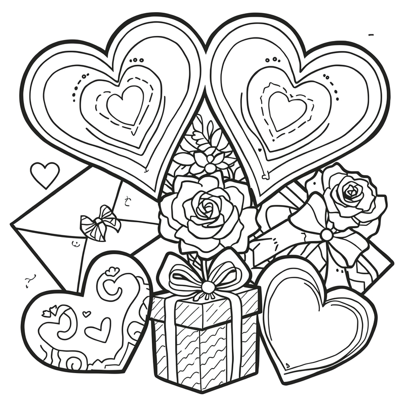 Valentine 1 - free printable coloring page