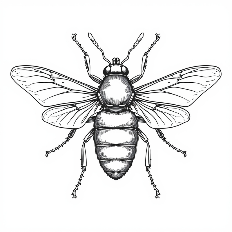 Wasp 2 - free printable coloring page