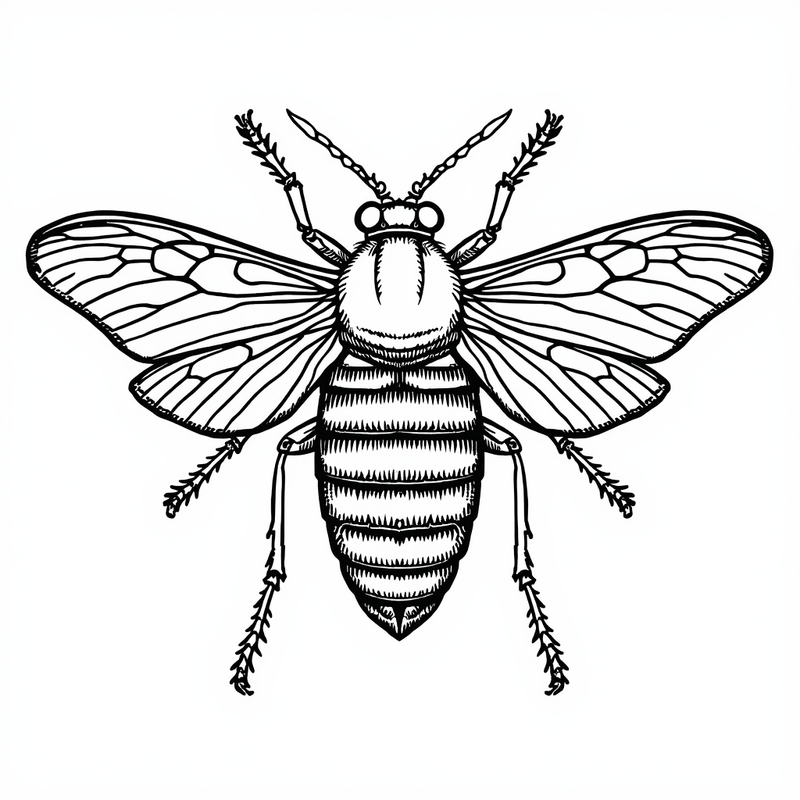 Wasp 3 - free printable coloring page