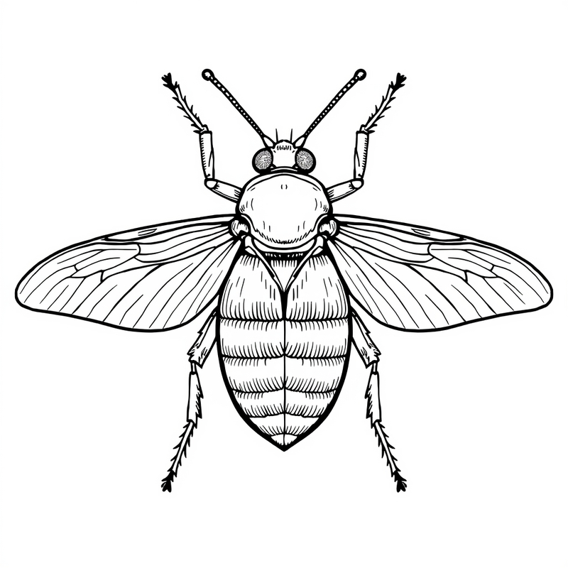 Wasp 4 - free printable coloring page