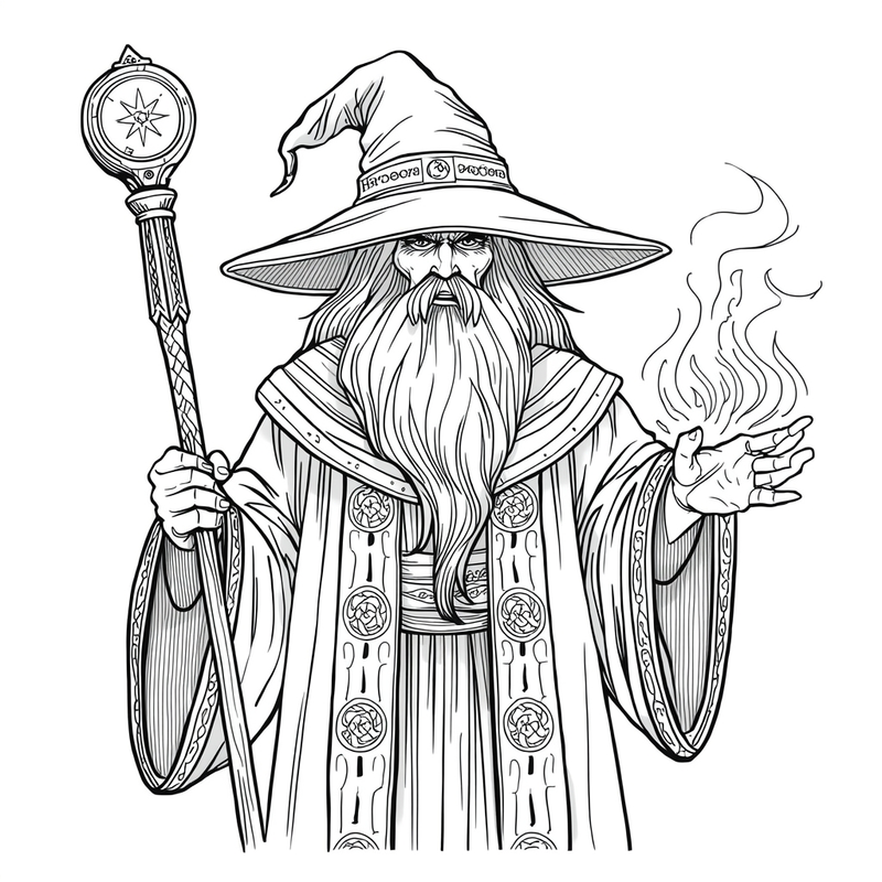 Wizard 2 - free printable coloring page