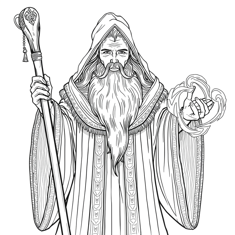Wizard 3 - free printable coloring page